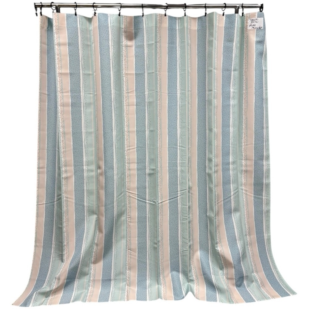 Wayfair Pastel Microdot Shower Curtain 70x72" Blue and Cream NWOT Pastel Neutral